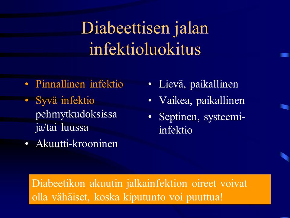 Diabeettisen jalan infektioluokitus