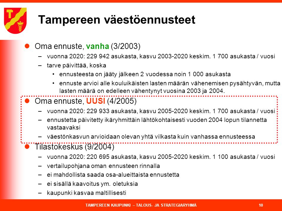 Tampereen väestöennusteet
