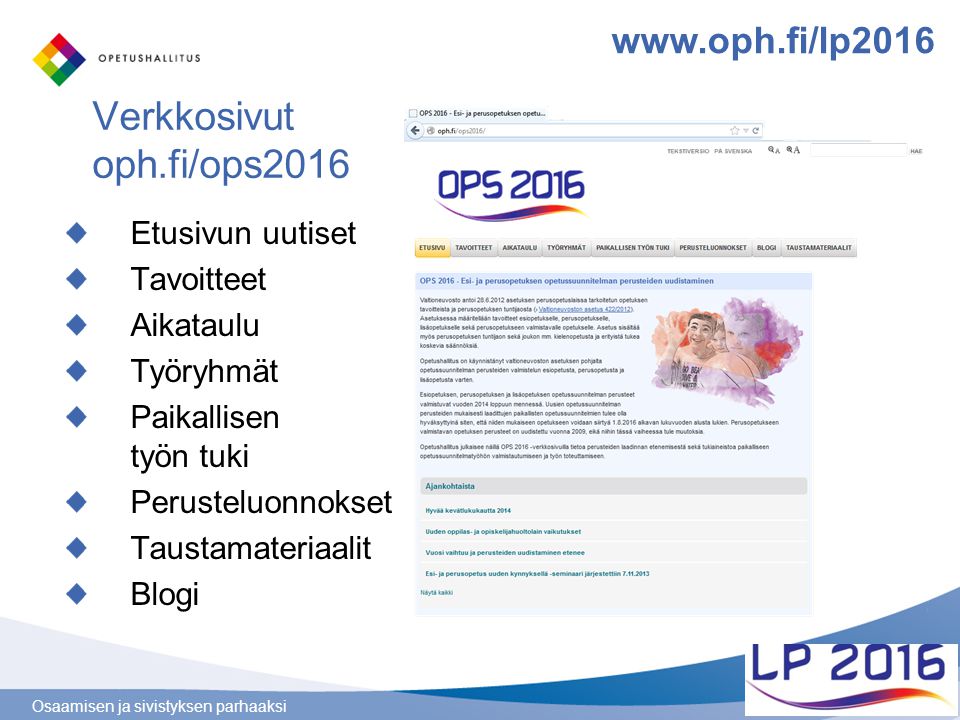 Verkkosivut oph.fi/ops2016