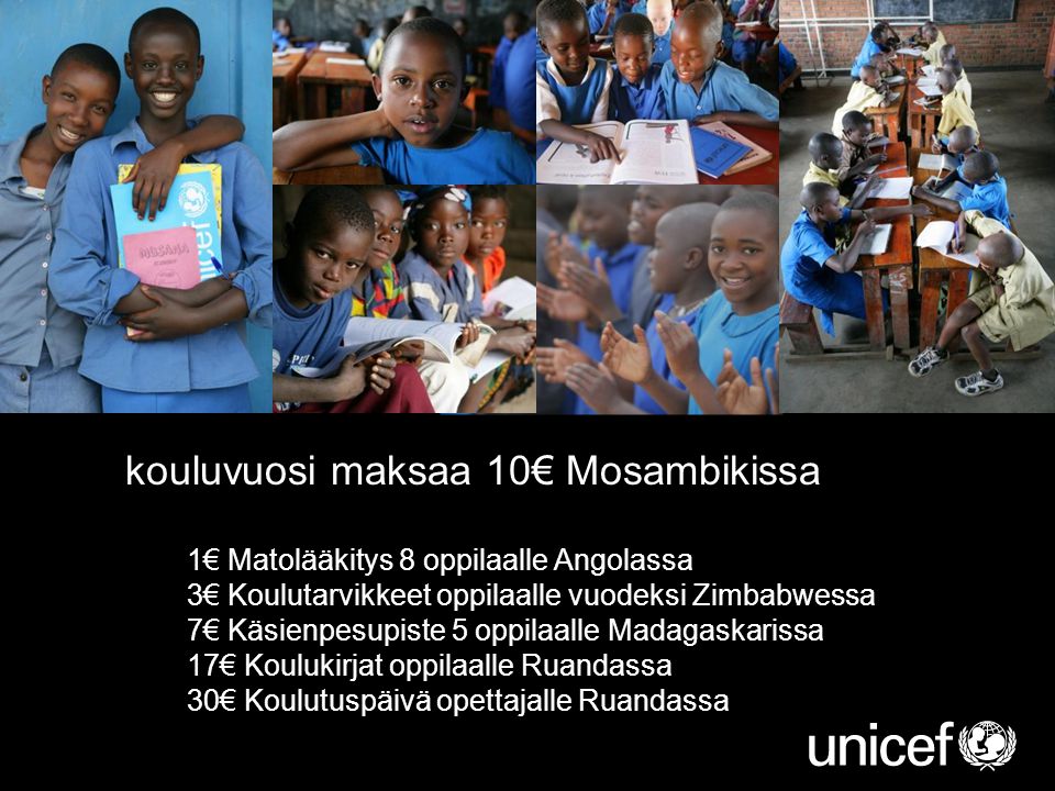 kouluvuosi maksaa 10€ Mosambikissa