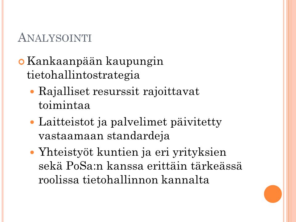 Analysointi Kankaanpään kaupungin tietohallintostrategia