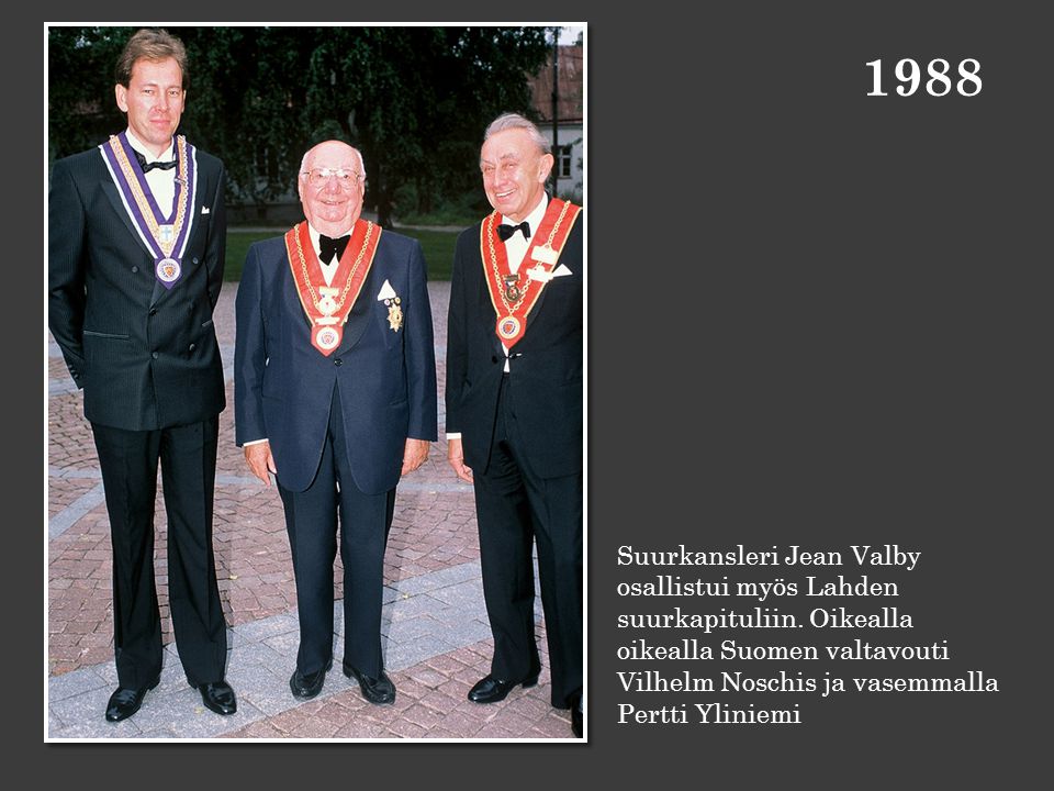 1988 Suurkansleri Jean Valby osallistui myös Lahden suurkapituliin.