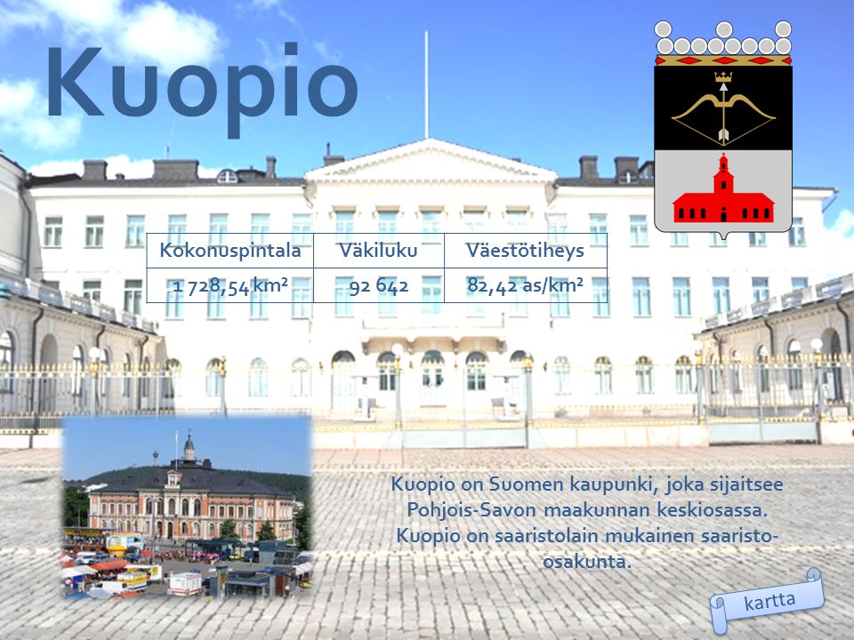 Kuopio Kokonuspintala Väkiluku Väestötiheys 1 728,54 km²