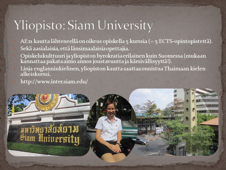 Yliopisto: Siam University