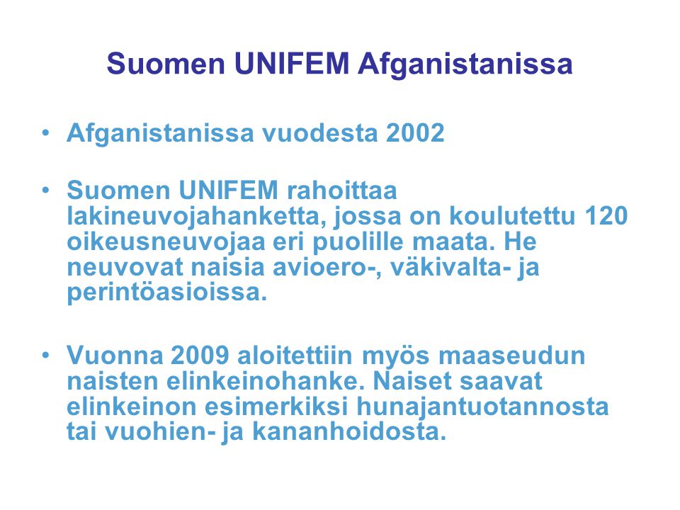 Suomen UNIFEM Afganistanissa