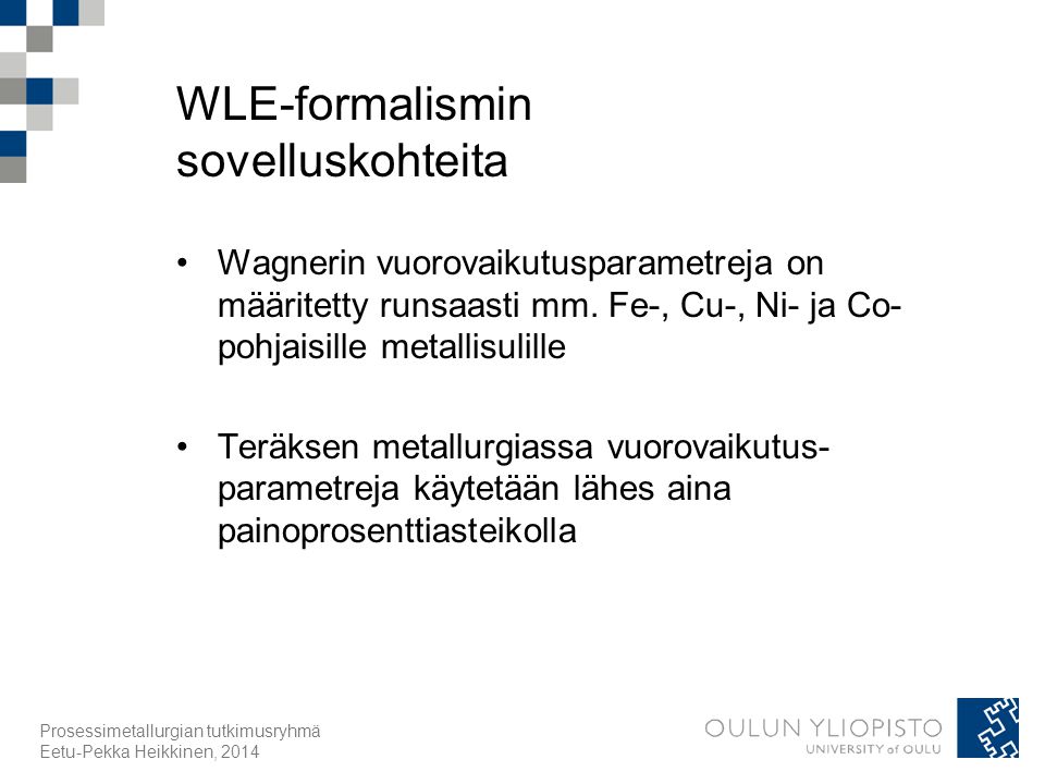 WLE-formalismin sovelluskohteita