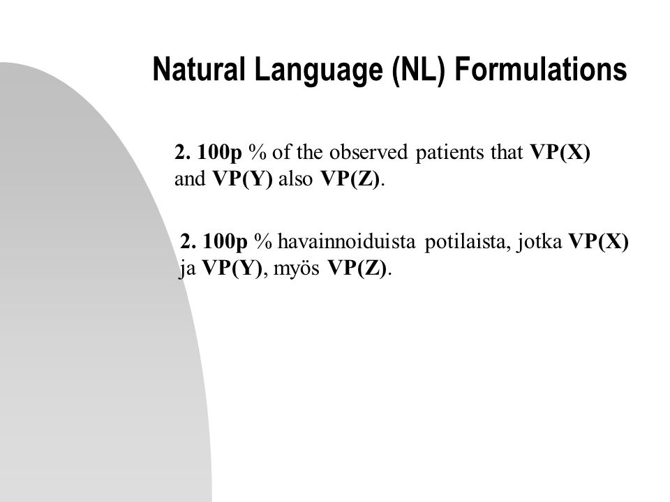 Natural Language (NL) Formulations