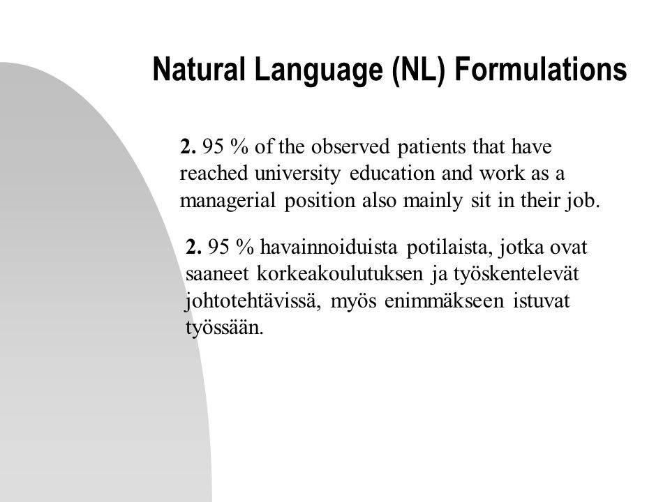 Natural Language (NL) Formulations