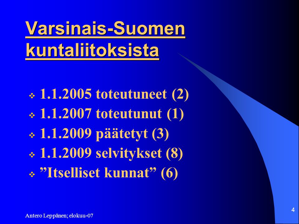 Varsinais-Suomen kuntaliitoksista