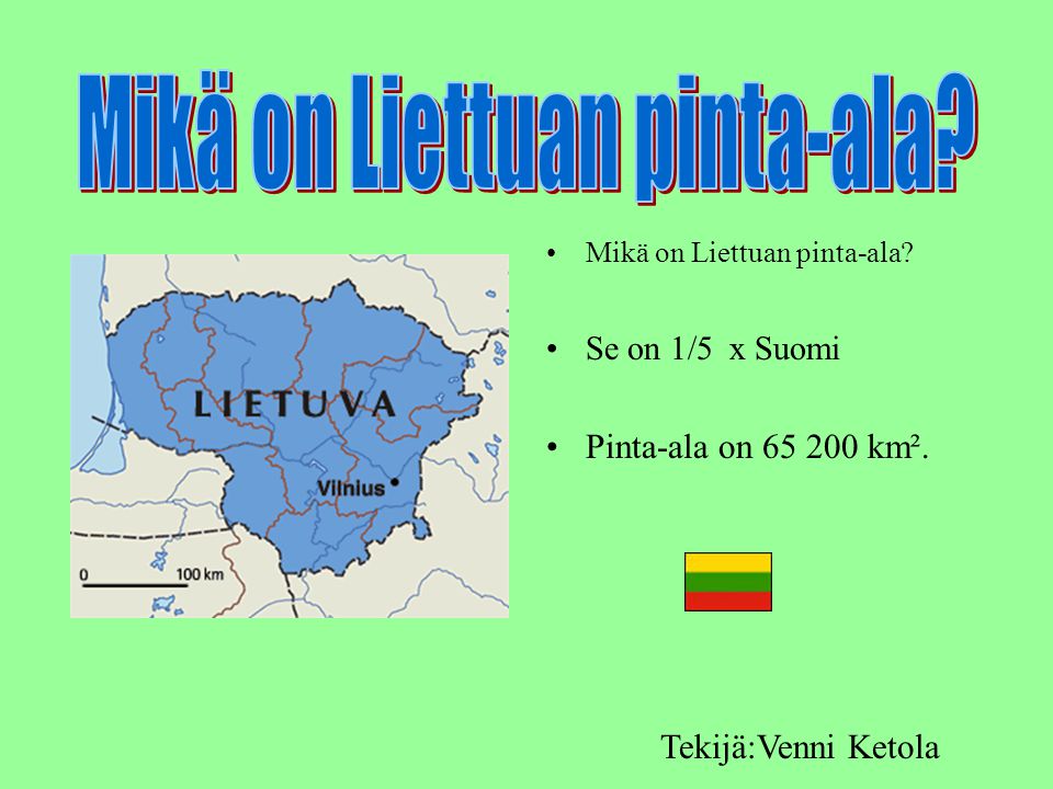 Mikä on Liettuan pinta-ala
