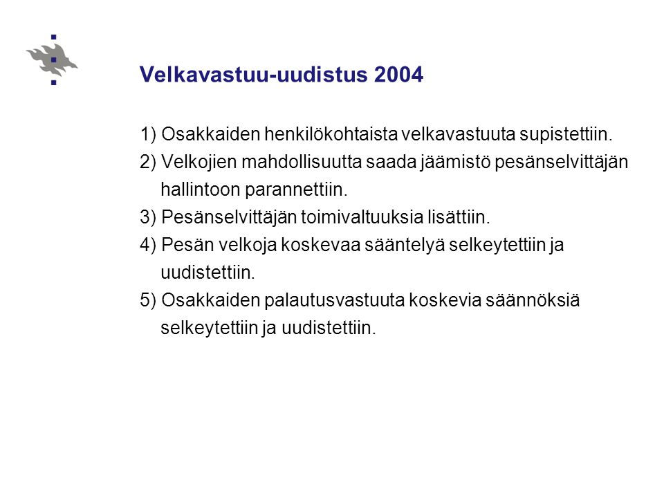 Velkavastuu-uudistus 2004