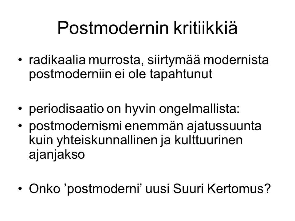 Postmodernin kritiikkiä