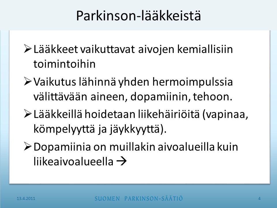 Parkinson-lääkkeistä