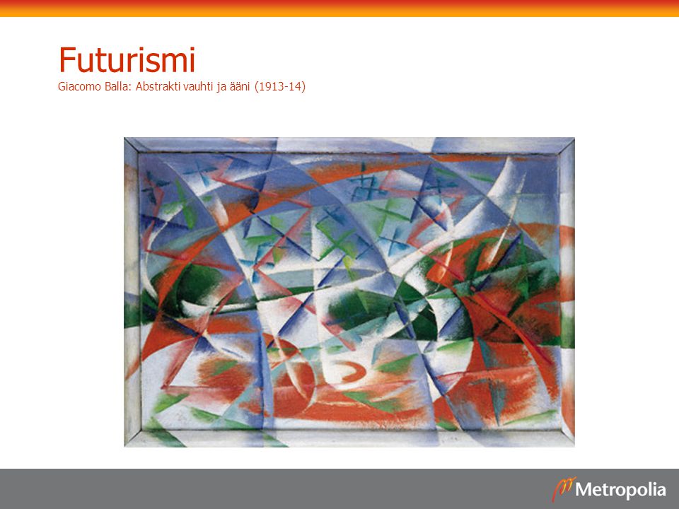 Futurismi Giacomo Balla: Abstrakti vauhti ja ääni ( )