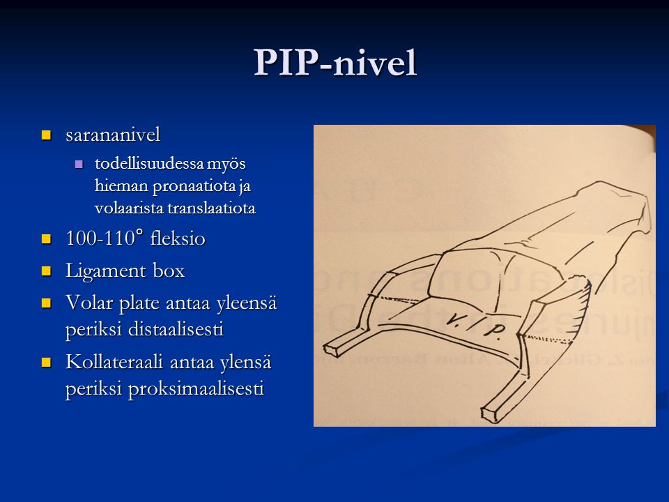PIP-nivel sarananivel ° fleksio Ligament box