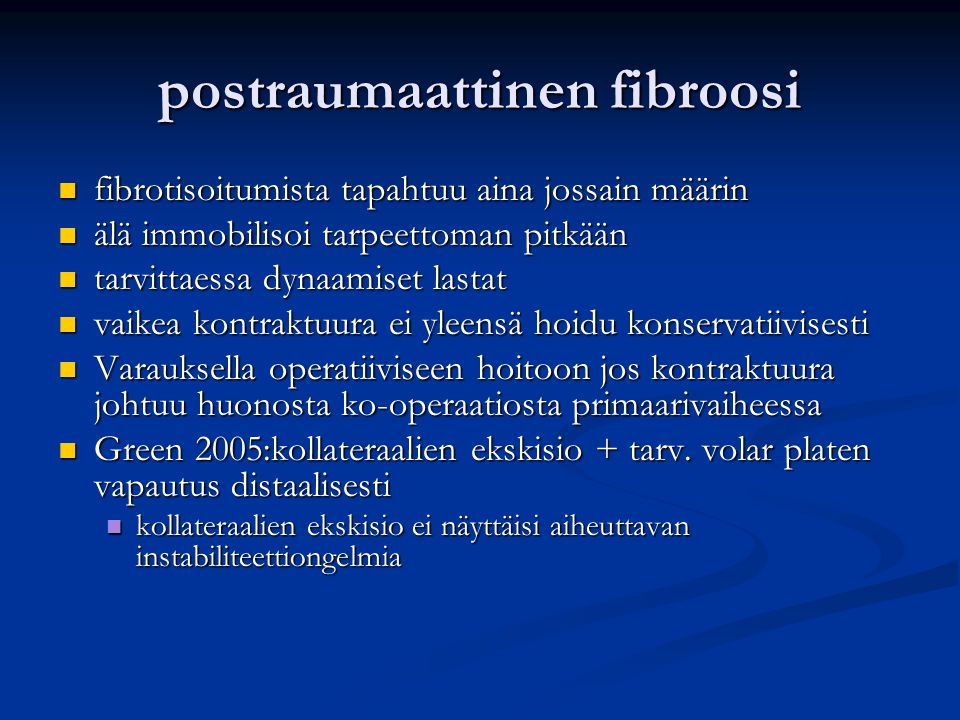 postraumaattinen fibroosi