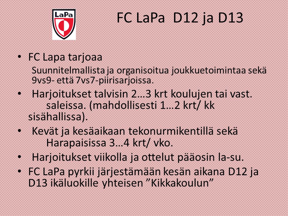 FC LaPa D12 ja D13 FC Lapa tarjoaa