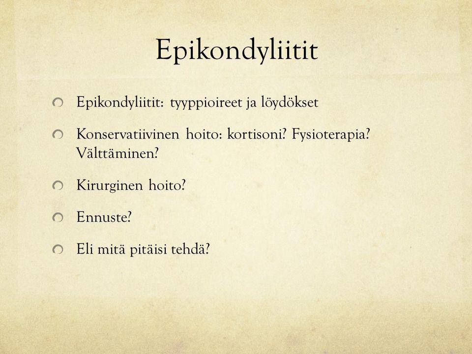 Epikondyliitit Epikondyliitit: tyyppioireet ja löydökset