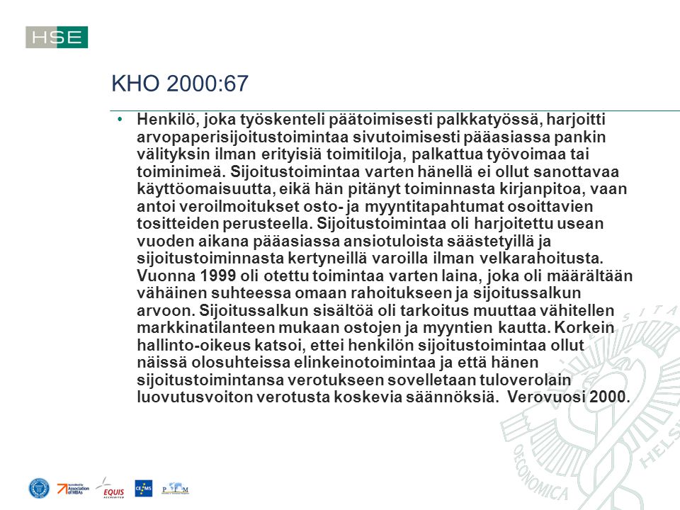 KHO 2000:67