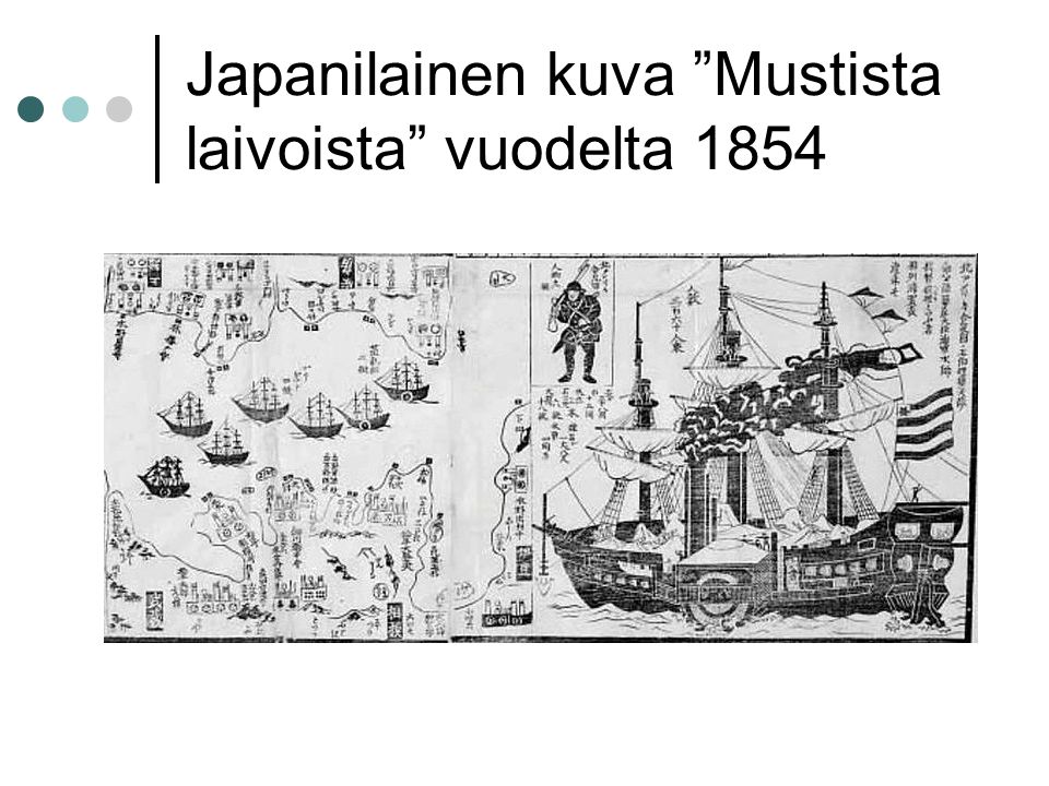 Japanilainen kuva Mustista laivoista vuodelta 1854