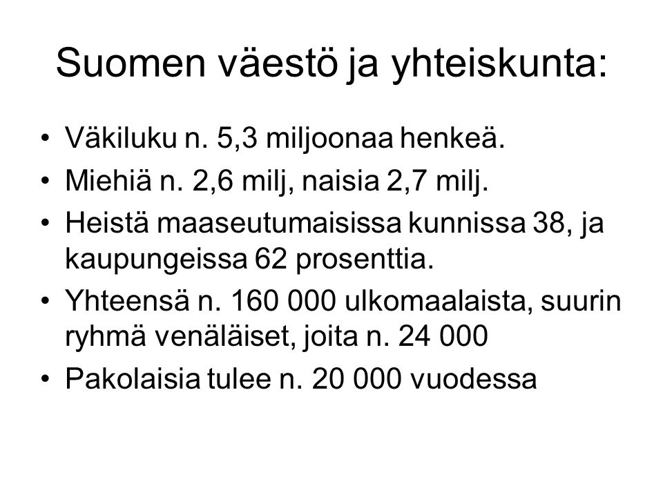 Suomen väestö ja yhteiskunta: