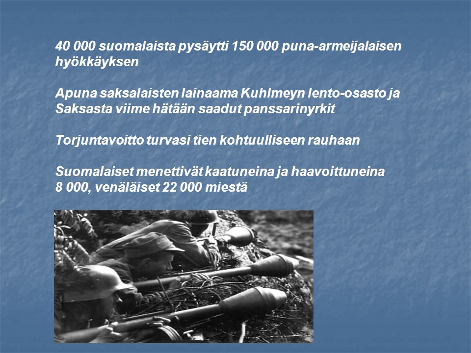 suomalaista pysäytti puna-armeijalaisen hyökkäyksen