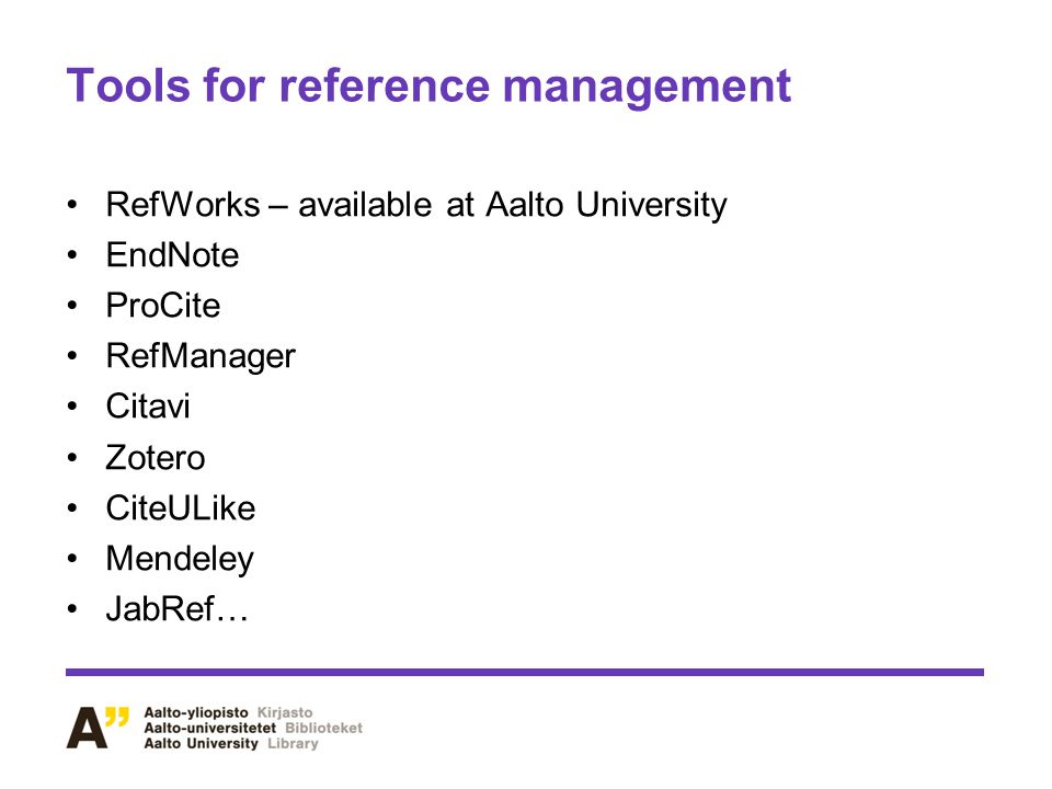Tools for reference management