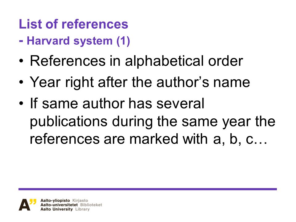 List of references - Harvard system (1)
