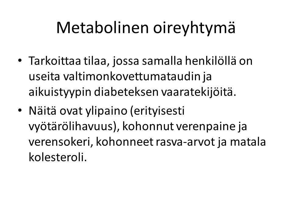 Metabolinen oireyhtymä