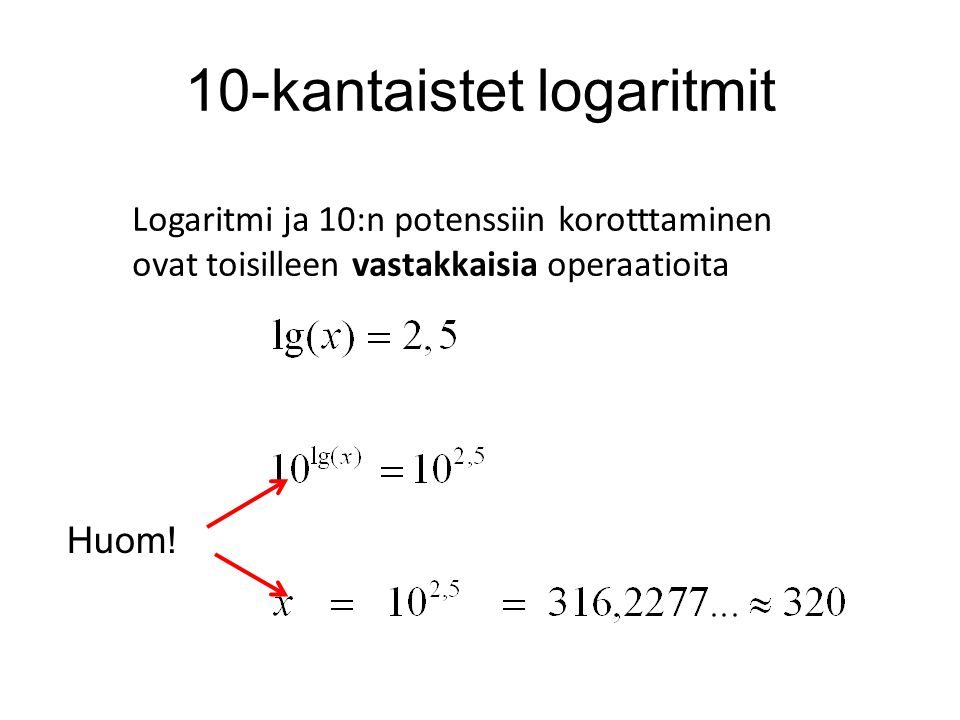 10-kantaistet logaritmit
