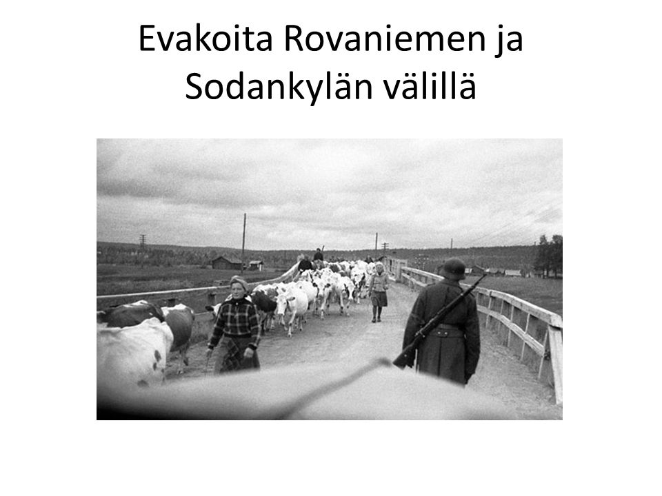 Evakoita Rovaniemen ja Sodankylän välillä