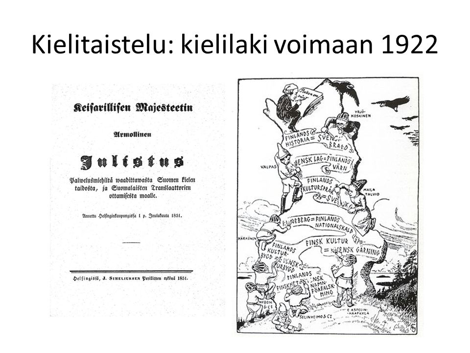 Kielitaistelu: kielilaki voimaan 1922