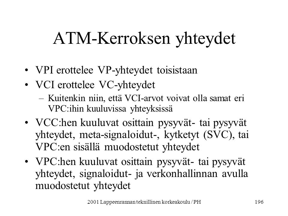 ATM-Kerroksen yhteydet