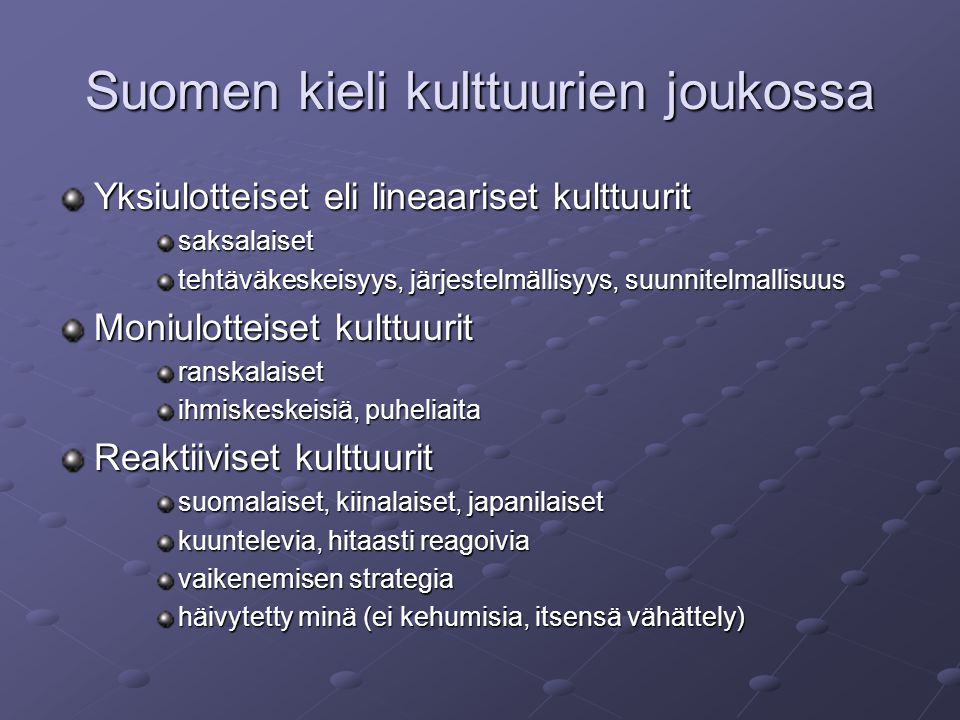 Suomen kieli kulttuurien joukossa