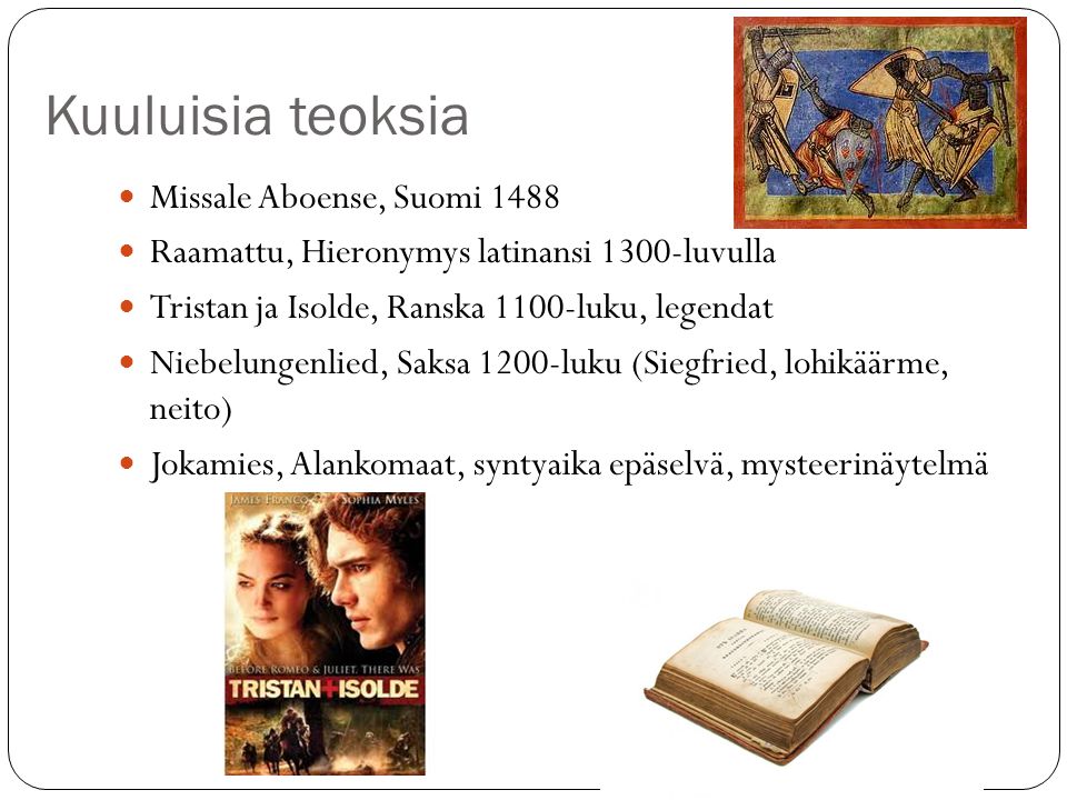 Kuuluisia teoksia Missale Aboense, Suomi 1488