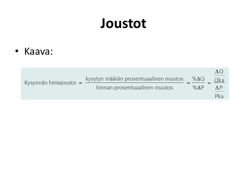 Joustot Kaava: