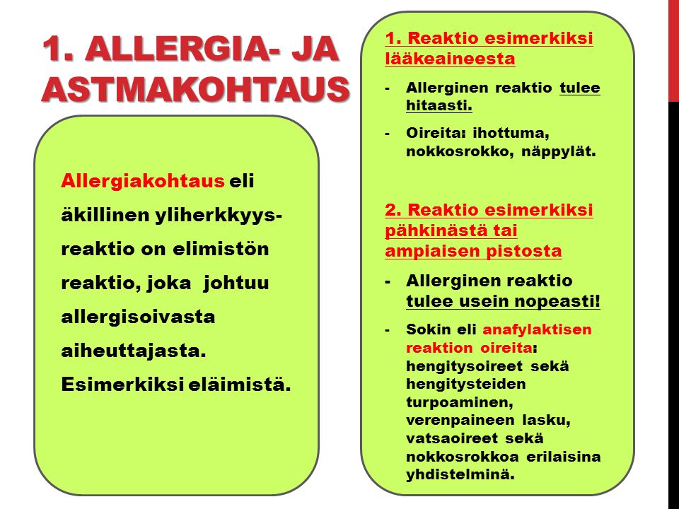 1. Allergia- ja astmakohtaus