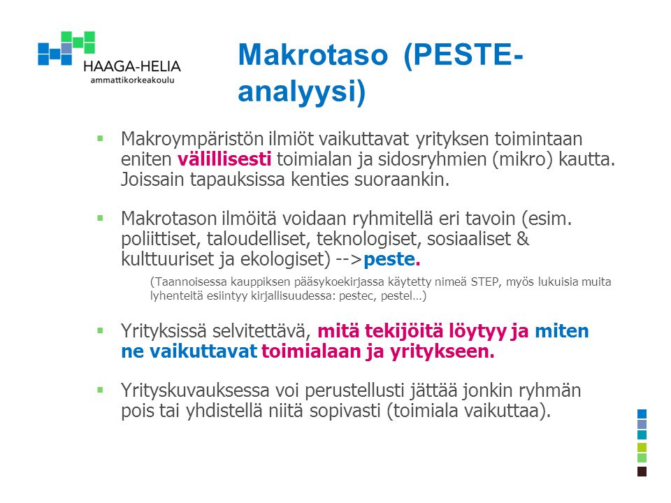 Makrotaso (PESTE-analyysi)