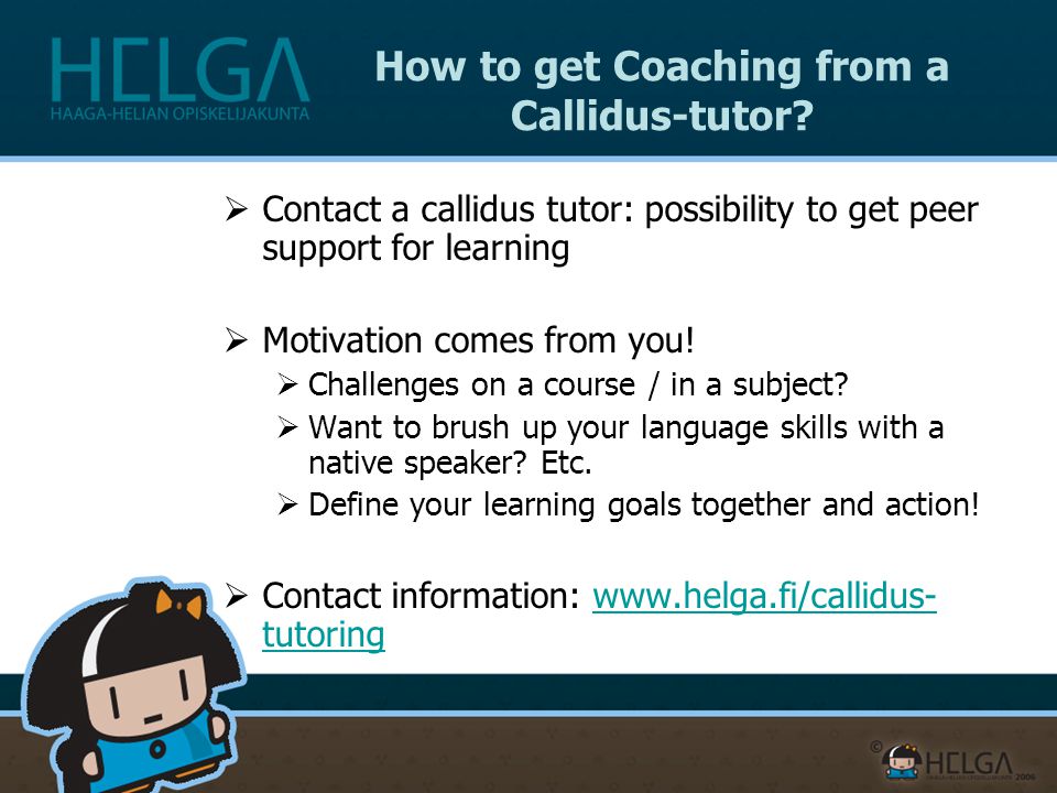 How to get Coaching from a Callidus-tutor
