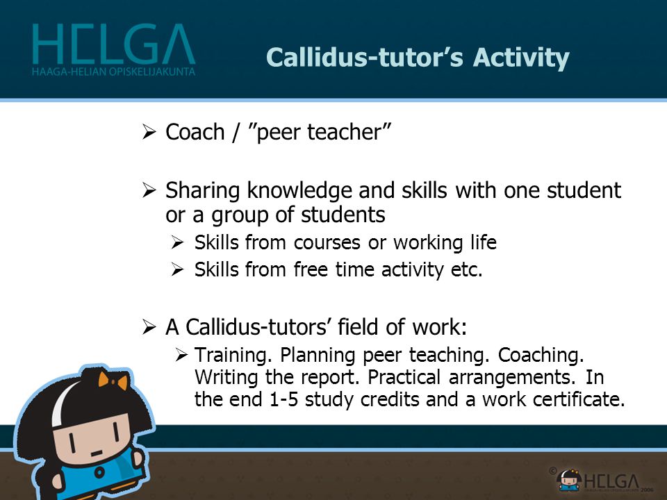 Callidus-tutor’s Activity