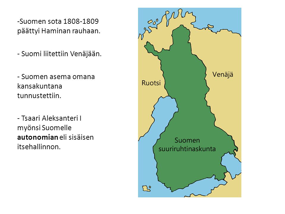 Suomen sota päättyi Haminan rauhaan.
