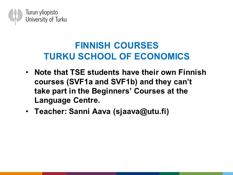Finnish courses Turku School of Economics