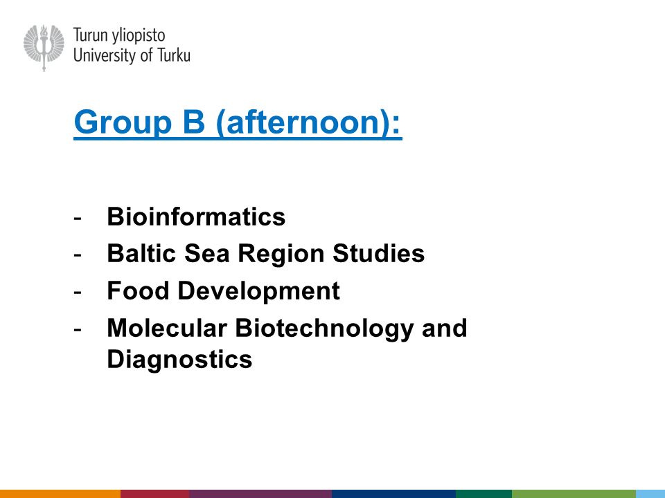 Group B (afternoon): Bioinformatics Baltic Sea Region Studies